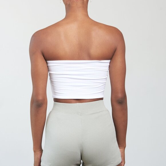 5 Pack Women’s White Tube Tops | Basic Fitted, Soft & Stretchy, Made in USA - Picture 3 of 4